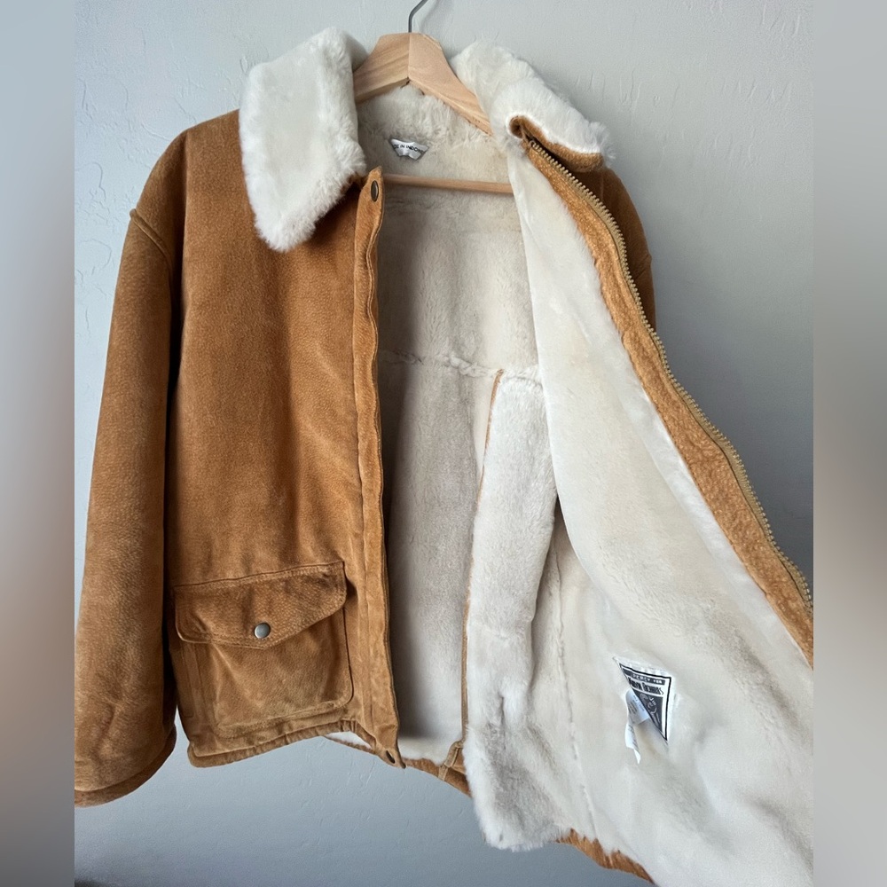 Vintage Marvin Richards leather faux fur lined jacket - Picture 8 of 11